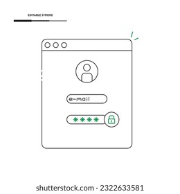 Login Screen Icon Vector Design.