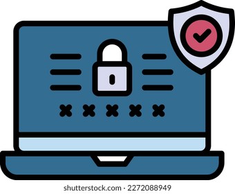 Login Screen Interface Concept stock illustration, Password protected locked Display vector Icon design, Padlock with Security shield Sign, Cloud computing and Internet hosting service Symbol,
