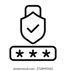 Icono de seguridad de Inicio de sesión - estilo de iconos de contorno negro para contabilidad y negocios