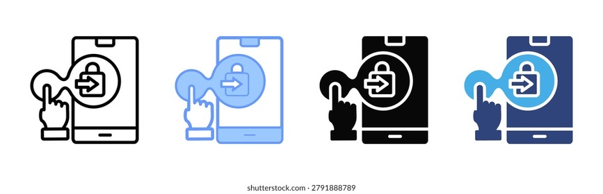 Login Session icon set multiple style collection