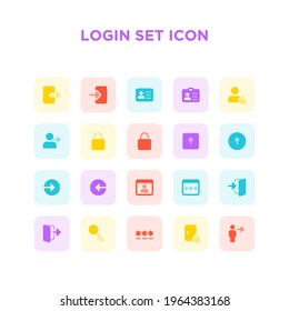 Login Set Icon Pixel Perfect