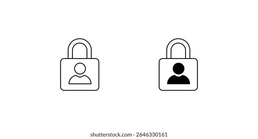 Icono de conjunto de Inicio de sesión con fondo blanco Vector Ilustración de stock
