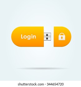Login sign button. Vector illustration