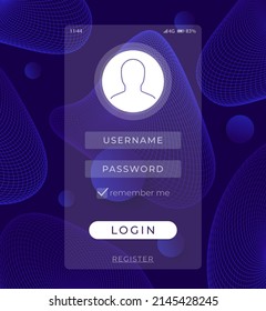 Login, Sign in form, mobile app interface design