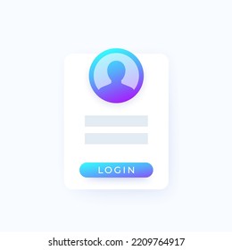Login, Sign in form, vector design