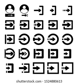 login and sign in icons set