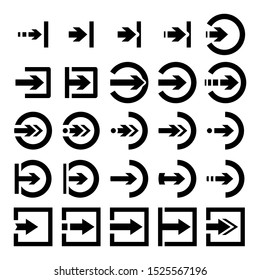 login and sign in icons set