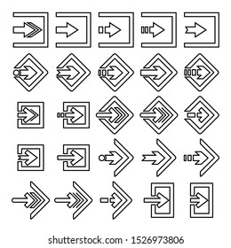 login and sign in icons set, line design