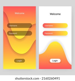 login sign in user interface cared template, Smartphone redesign realistic object 