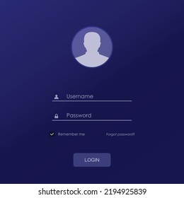 Login or sign-in user interface template web element