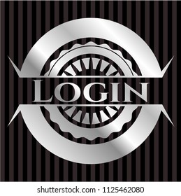 Login silver shiny badge