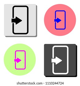 Login. simple flat vector icon illustration on four different color backgrounds