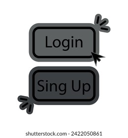 Login and Sing up icon User profile icon set. Set of flat style vector avatar person icons for user profile or login buttons vector illustration 10 Eps