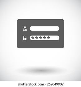 Login. Single flat icon on white background. Vector illustration.