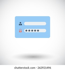 Login. Single flat icon on white background. Vector illustration.