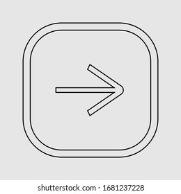 Login square arrow vector icon, simple sign for website and mobile app. simple arrow icon on background