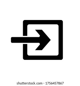 Login square arrow vector icon simple