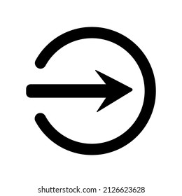 Icono de vector de flecha cuadrada de inicio de sesión, signo sencillo para sitio web y aplicación móvil.