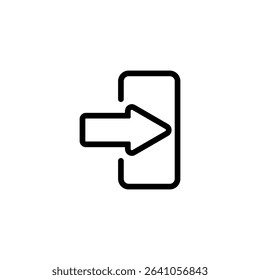 Login square arrow vector icon. Editable icon for web and mobile.