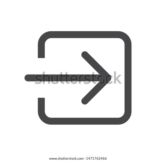 Login square arrow vector icon, simple sign for web
site and mobile app.