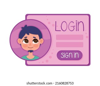 plantilla de inicio de sesión con icono de niño