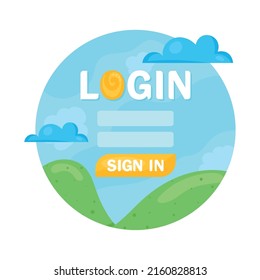login template with landscape icon
