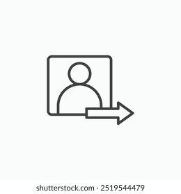 Ícone do thin liner de login isolado