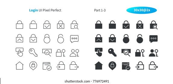 Login UI Pixel Perfect Well-crafted Vector Thin Line And Solid Icons 30 2x Grid for Web Graphics and Apps. Simple Minimal Pictogram Part 1-3