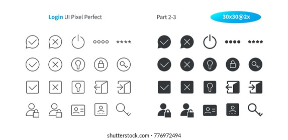 Login UI Pixel Perfect Well-crafted Vector Thin Line And Solid Icons 30 2x Grid for Web Graphics and Apps. Simple Minimal Pictogram Part 2-3