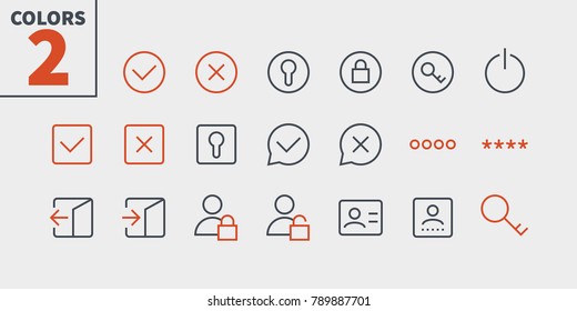 Login UI Pixel Perfect Well-crafted Vector Thin Line Icons 48x48 Ready for 24x24 Grid for Web Graphics and Apps with Editable Stroke. Simple Minimal Pictogram