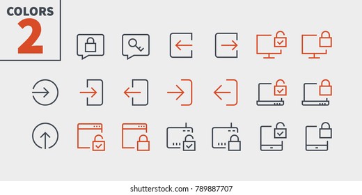 Login UI Pixel Perfect Well-crafted Vector Thin Line Icons 48x48 Ready for 24x24 Grid for Web Graphics and Apps with Editable Stroke. Simple Minimal Pictogram