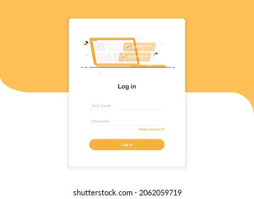 Login ui ux design concept and illustration. Landing page template with email and password in flat design