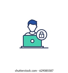 Login user authorization vector illustration