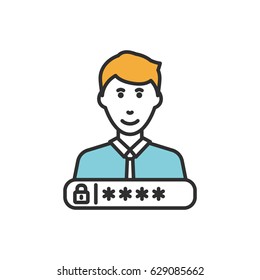 Login user authorization vector illustration