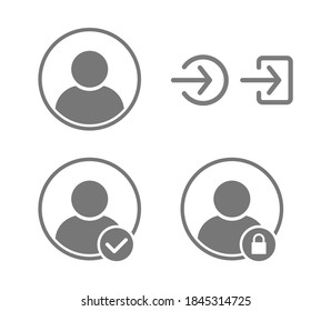 login user concept vector icon set