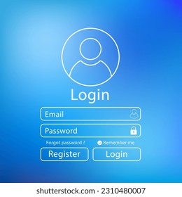 Login to the user interface. Enter the web element template window. Business site modern UI. Member login Flat design. Registration. Username and password fields. Vector illustration
