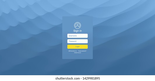 Login user interface. Modern screen design for mobile app and web design. Website element. Vector illustration. 