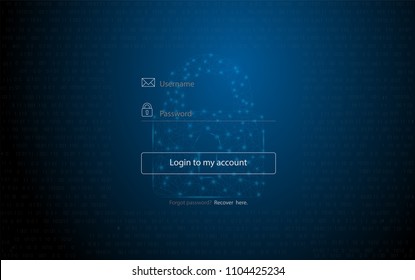 Login user interface. Sign in web element template window. Business website modern ui. Authentication page  with gdpr protection sign