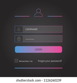 Login user interface. Sign in web element template window. For Website, Mobile, Computer, 

Application etc. Vector illustration. login template. Colorful gradient 