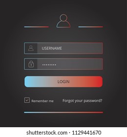 Login user interface. Sign in web element template window. For Website, Mobile, Computer, Application etc. Vector illustration. login template. Colorful gradient
