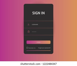 Login user interface. Sign in web element template window. For Website, Mobile, Computer, Application etc. Vector illustration. login template
