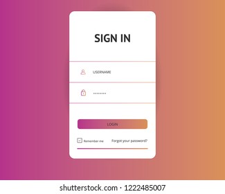 Login user interface. Sign in web element template window. For Website, Mobile, Computer, Application etc. Vector illustration. login template. 
white page
