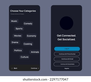 Login user interface. Sign in web element template window.