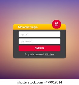 Login user interface. Sign in web element template window. Business website modern ui.