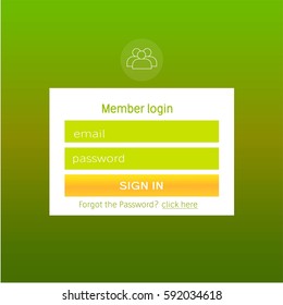 Login user interface. Sign in web element template window. Business website modern.