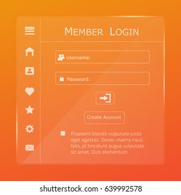 Login user interface. Sign in web element template window. Business website modern ui.