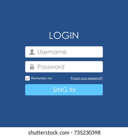 Login user interface. Sign in web element template window. For Website, Mobile, Computer, Application etc. Vector illustration