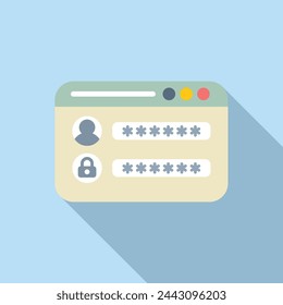 Login user online icon flat vector. Step safe account. Multi registration privacy