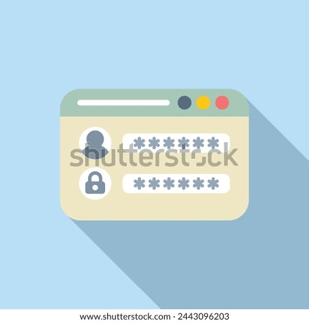 Login user online icon flat vector. Step safe account. Multi registration privacy