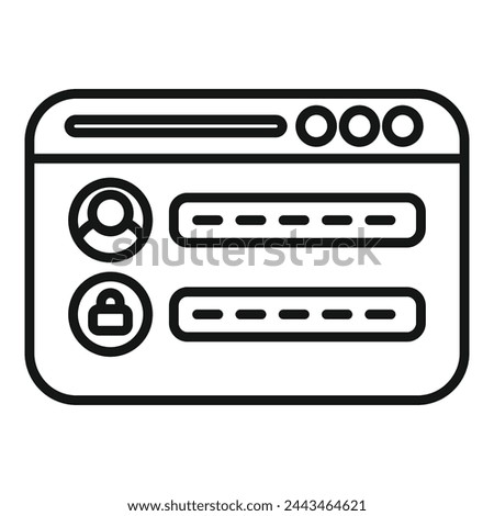 Login user online icon outline vector. Step safe account. Multi registration privacy